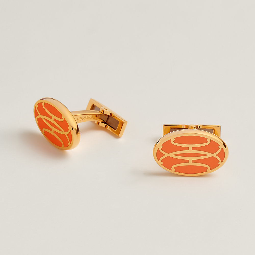 HERMES カフリンクス　Hリフト カフリンクス 《Hリフト》 - オレンジ | Hermès - エルメス-公式